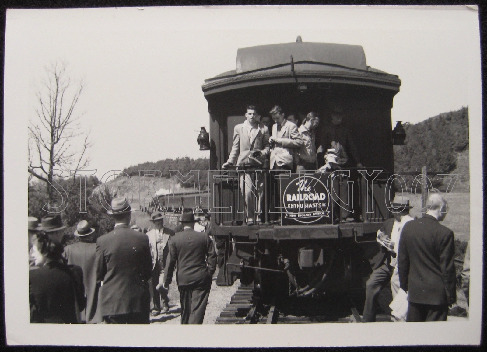 New England Railroad Enthusiasts B&M 1496 Train at Clinton Viaduct MA 1948 photo New England Railroad Enthusiasts B&M 1496 Train at Clinton Viaduct MA 1948 photo