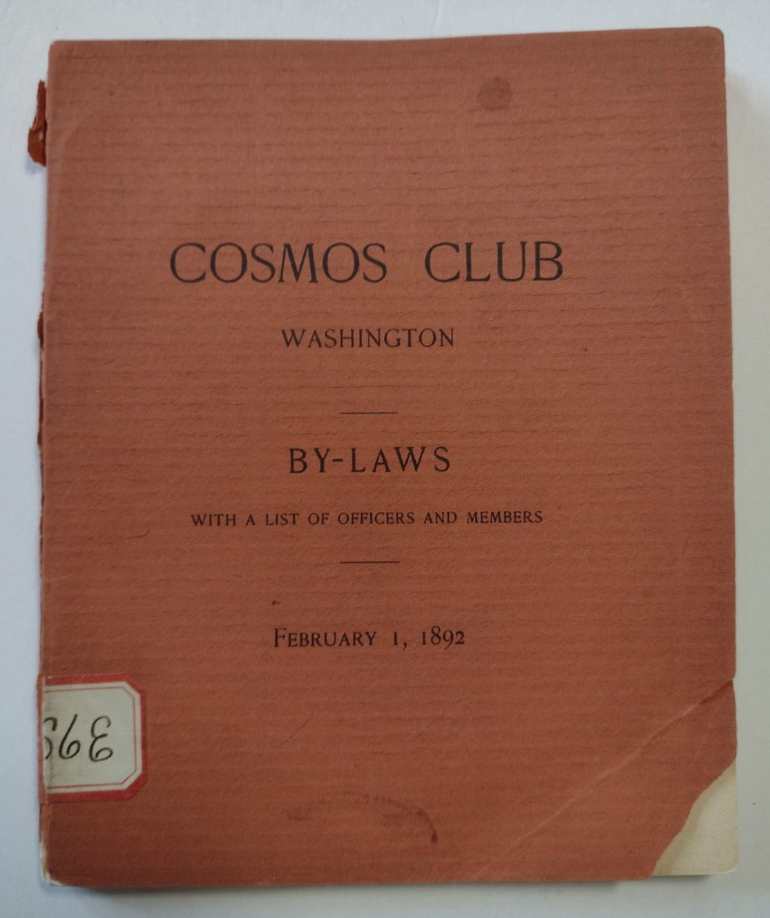 Rare RAPHAEL PUMPELLY 1892 Cosmos Club Washington By-Laws & Member Directory Rare RAPHAEL PUMPELLY 1892 Cosmos Club Washington By-Laws & Member Directory