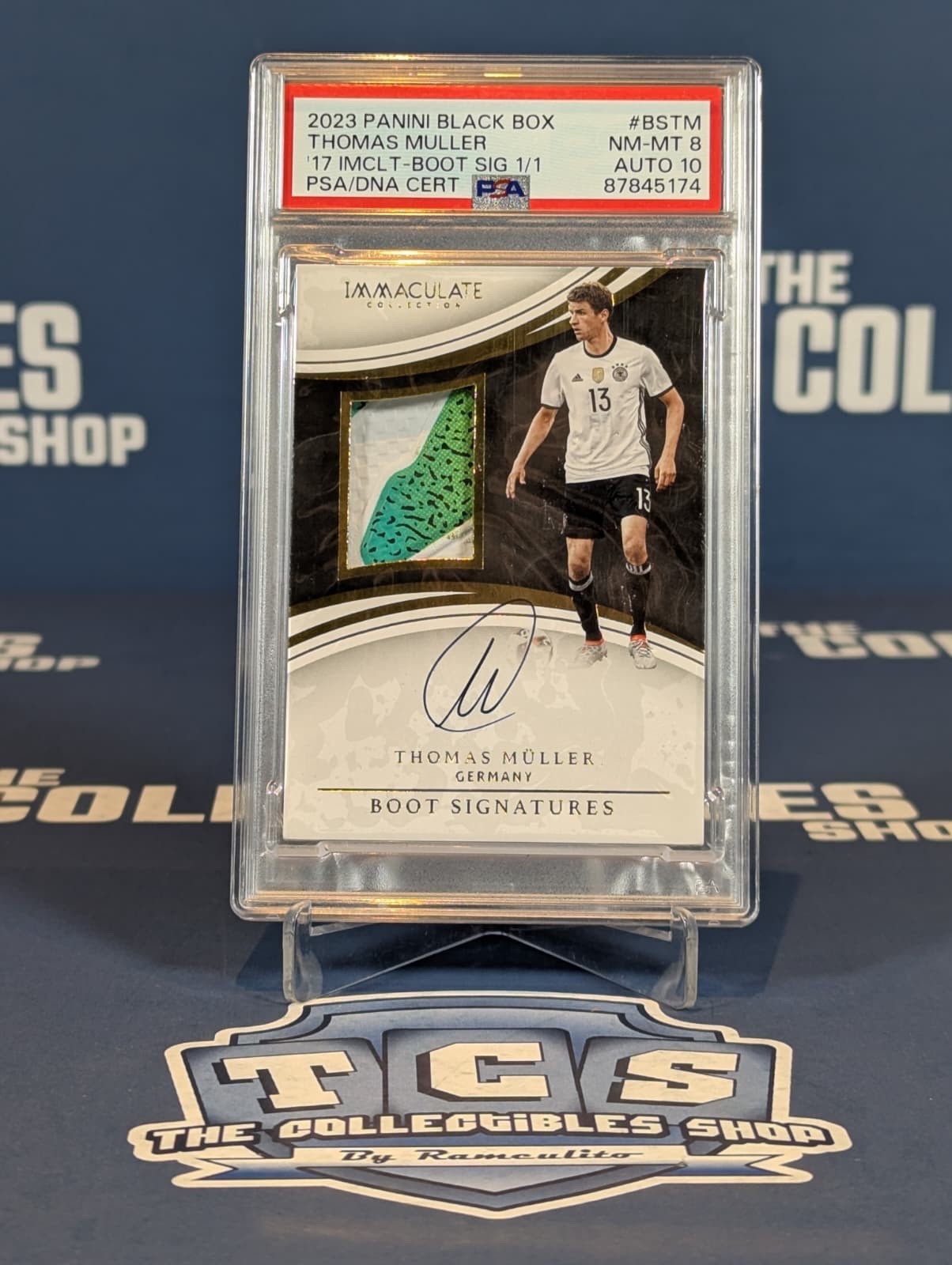 Thomas Muller Autograph Boot Relic 1/1 PSA 10 - Germany - Panini 2023