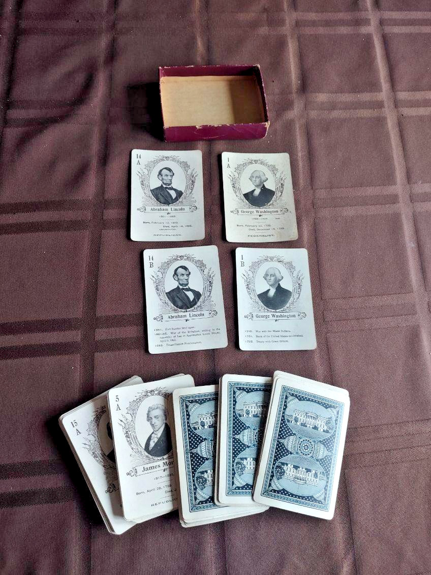 1913 US Presidents Game Set of 48 2 Abe Abraham Lincoln 2 George Washington 1913 US Presidents Game Set of 48 2 Abe Abraham Lincoln 2 George Washington