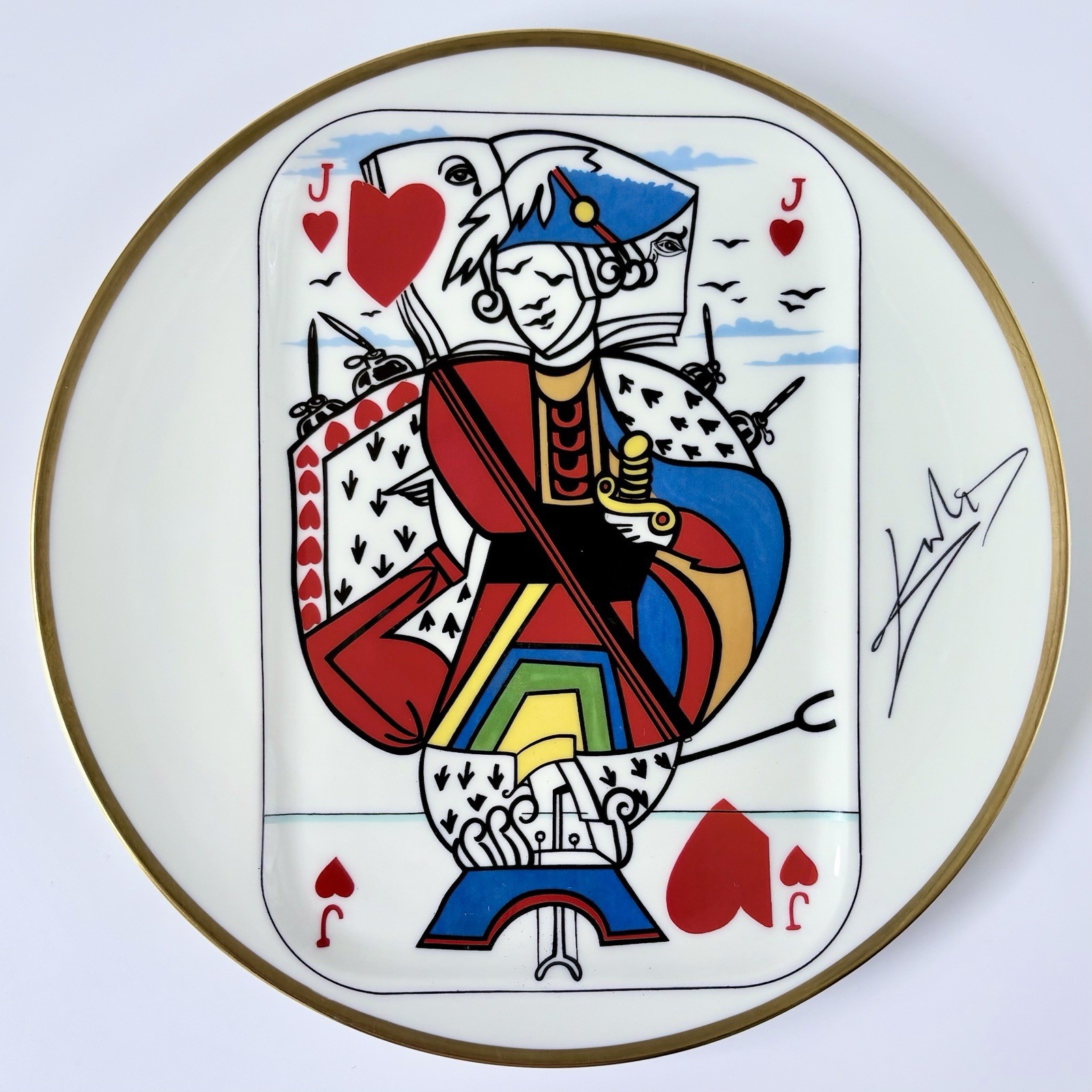 Salvador Dali Puiforcat Royal Flush 1967 Limited Edition Plate 227/2000 Salvador Dali Puiforcat Royal Flush 1967 Limited Edition Plate 227/2000