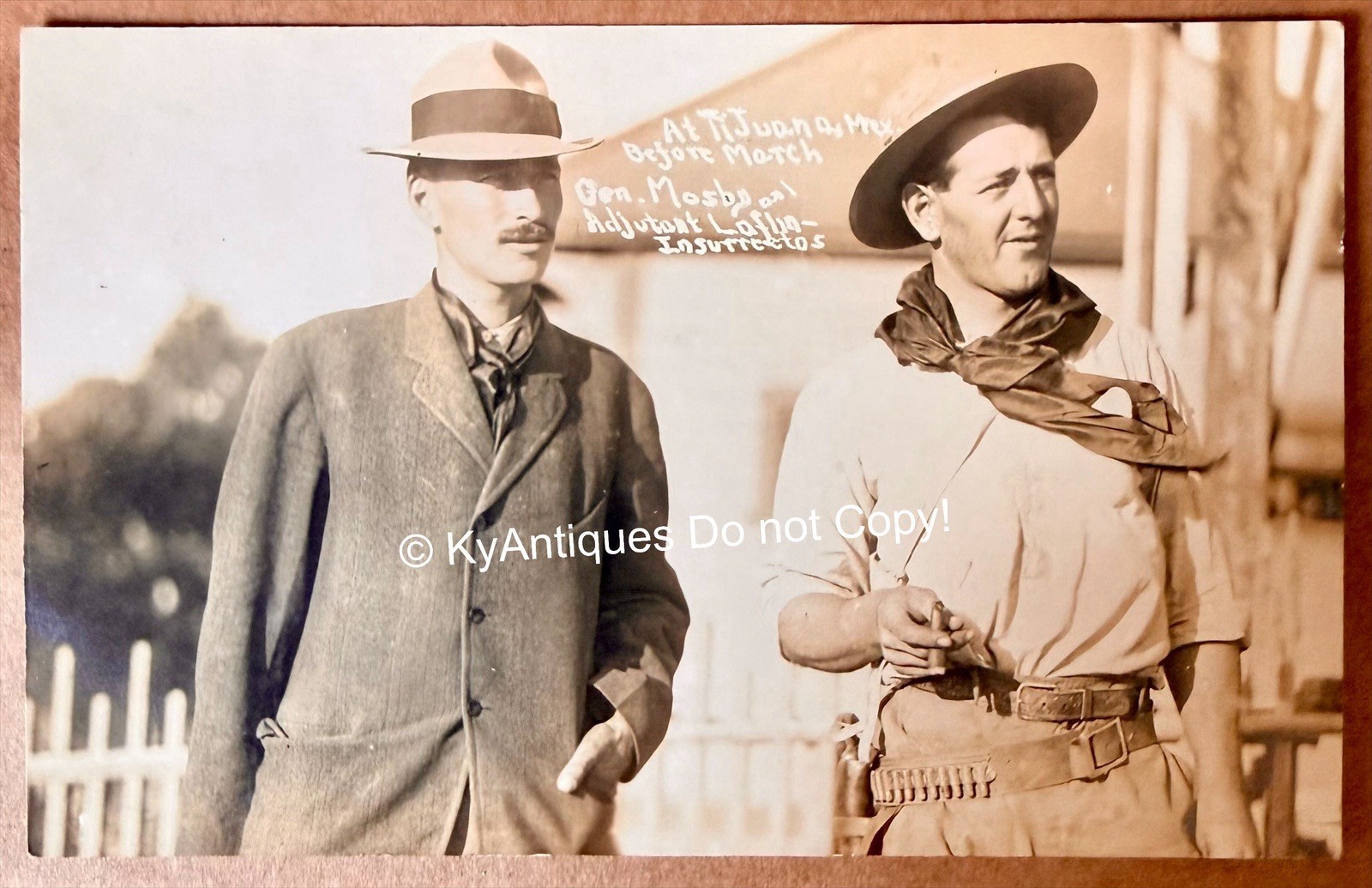 1911 Battle of Tijuana RPPC Real Photo Postcard General John R “Jack” Mosby