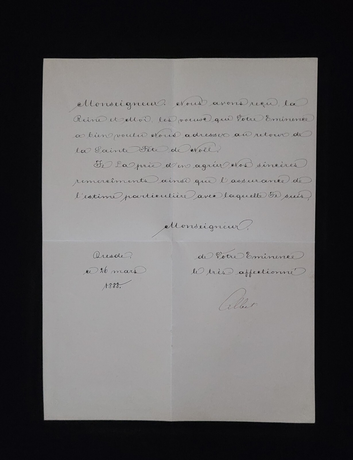 1883 King of Saxony Germany Albert I Signed Royal Letter Document German Royalty