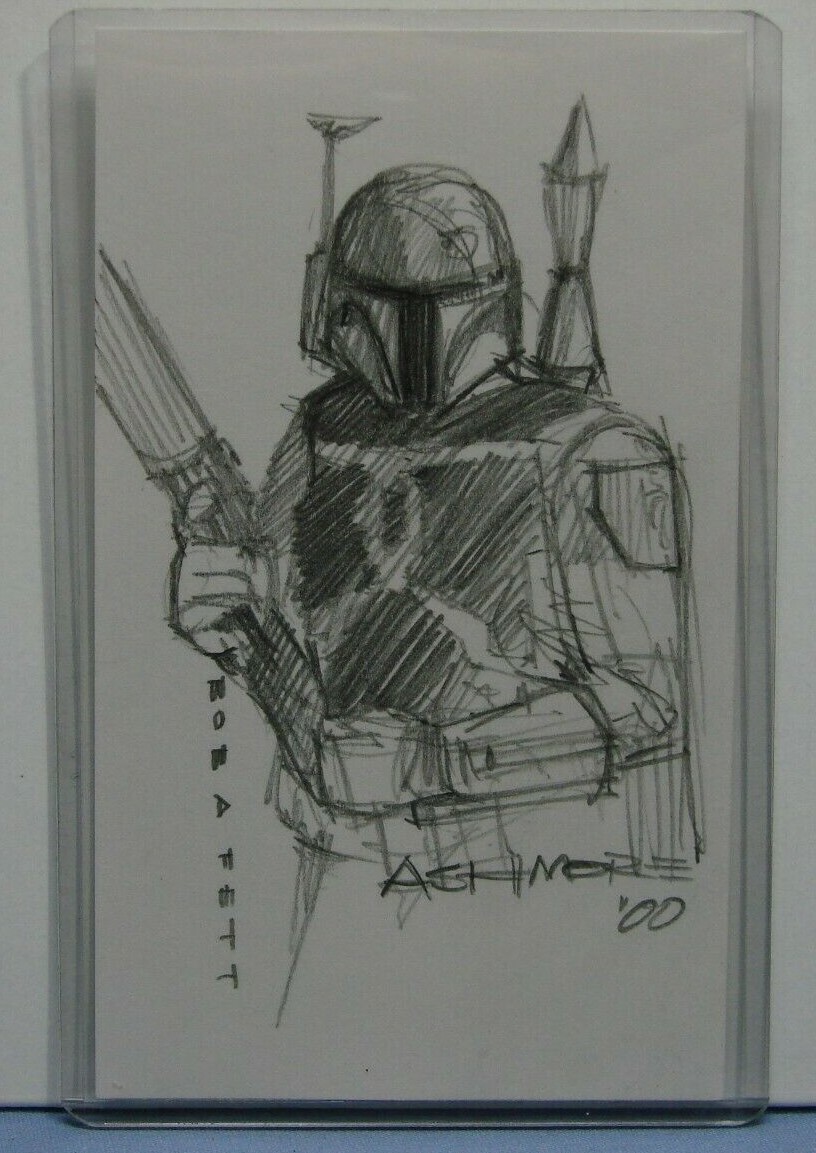 Boba Fett AUTHENTIC Sketch & AUTOGRAPH Star Wars MANDALORIAN 3x5 Brian Ashmore Boba Fett AUTHENTIC Sketch & AUTOGRAPH Star Wars MANDALORIAN 3x5 Brian Ashmore