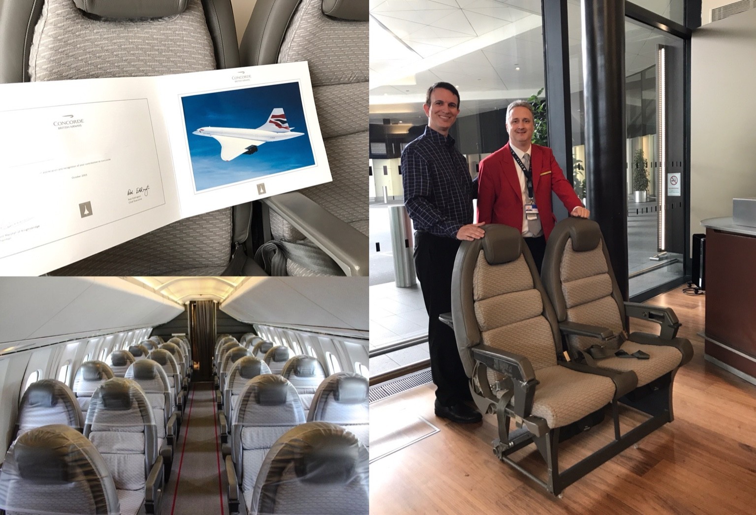 ORIGINAL CERTIFIED British Airways Concorde Original Passenger Seats Pair 