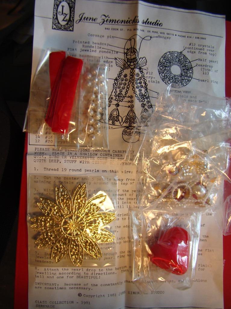 JUNE ZIMONICK'S Christmas Ornament CLASS Collection Craft Kit 1981 Serenade Bell