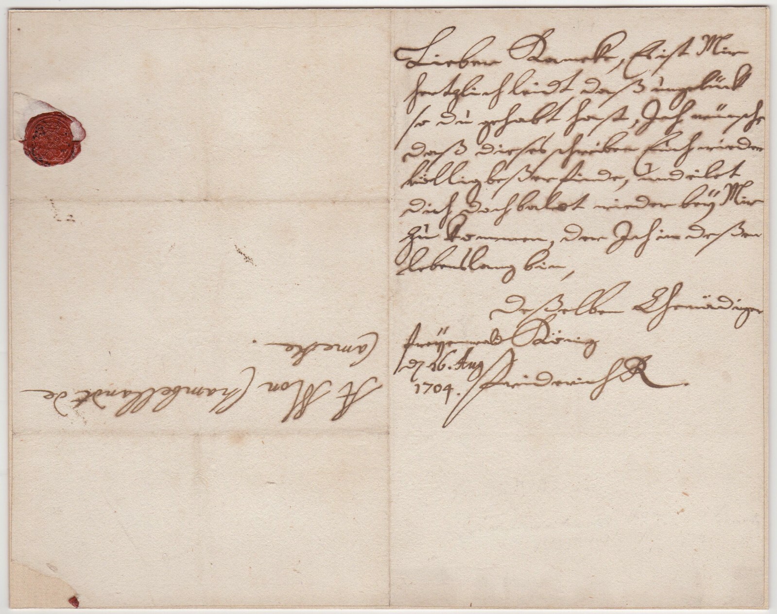 Frederick I. (1657-1713) - Rare autograph letter signed by first King of Prussia