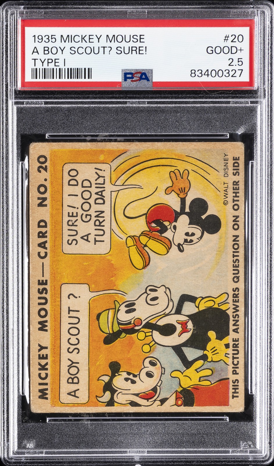 1935 MICKEY MOUSE TYPE I #20 A BOY SCOUT? SURE PSA 2.5 1935 MICKEY MOUSE TYPE I #20 A BOY SCOUT? SURE PSA 2.5