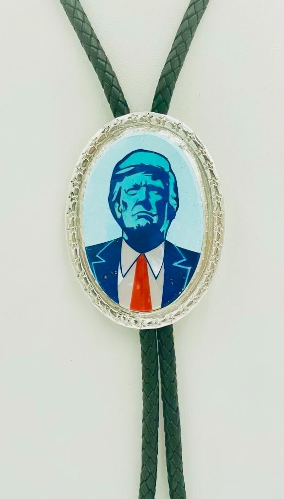 Native American Navajo Calvin Desson USA President Donald Trump Silver Bolo Tie Native American Navajo Calvin Desson USA President Donald Trump Silver Bolo Tie