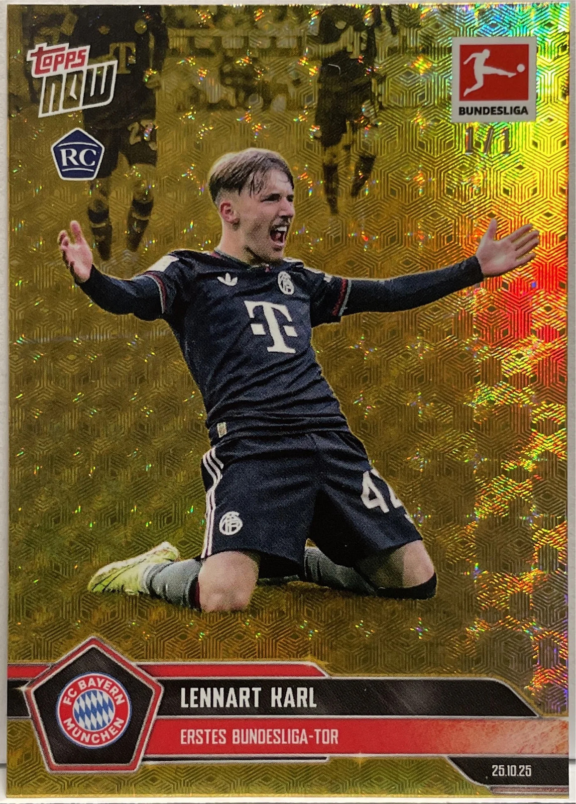 Lennart Karl 1/1 Rookie Foilfractor One Of One #50 Topps Now 2025 Lennart Karl 1/1 Rookie Foilfractor One Of One #50 Topps Now 2025