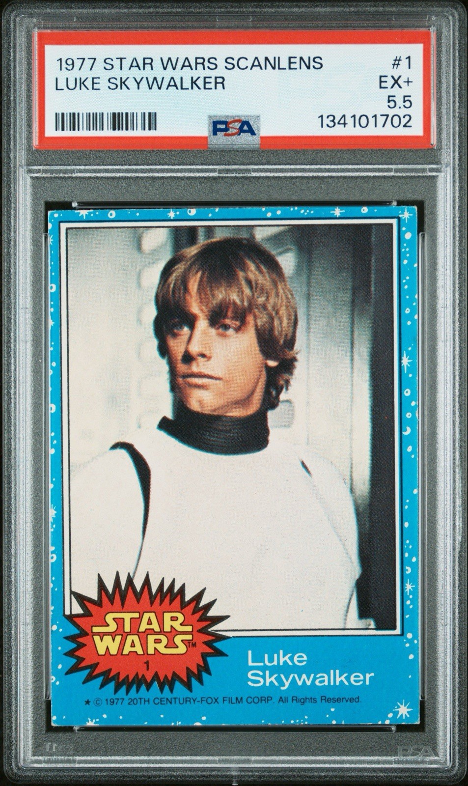 1977 STAR WARS SCANLENS #1 LUKE SKYWALKER ROOKIE PSA GRADED VERY RARE 1977 STAR WARS SCANLENS #1 LUKE SKYWALKER ROOKIE PSA GRADED VERY RARE