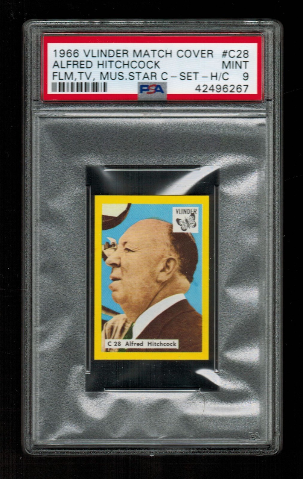 PSA 9 ALFRED HITCHCOCK 1966 Vlinder Film Stars Card HIGHEST EVER GRADED 1/1