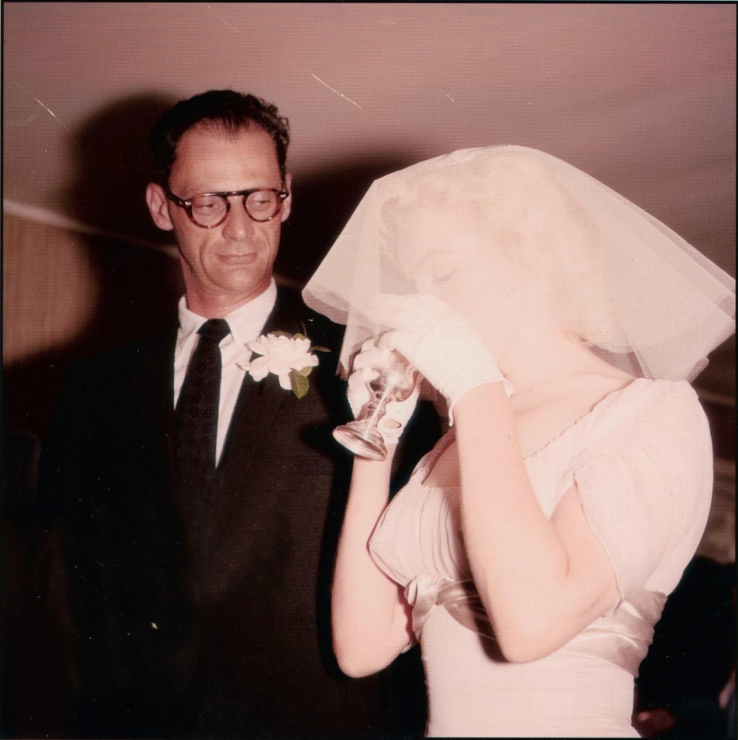 1956 Marilyn Monroe & Arthur Miller Candid Wedding Photograph by Milton Greene 1956 Marilyn Monroe & Arthur Miller Candid Wedding Photograph by Milton Greene
