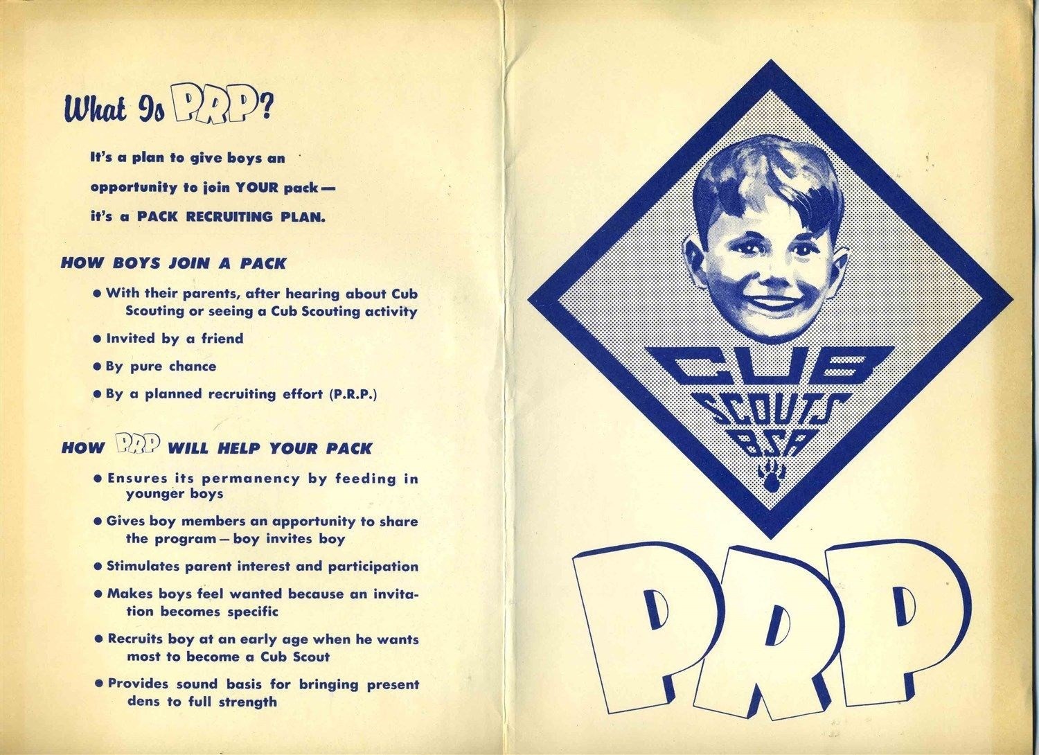 Cub Scouts Pack Recruiting Plan Packet Boy Scouts of America 1957