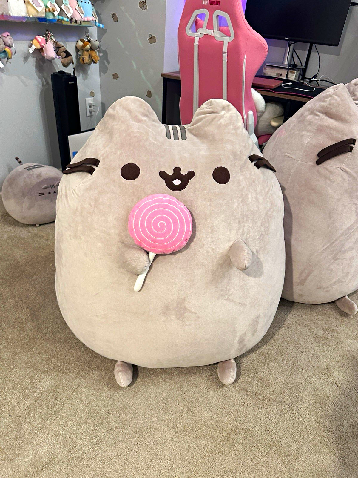 Pusheen Cat Plush Gray with Pink Lollipop - COMPLETE COLLECTION