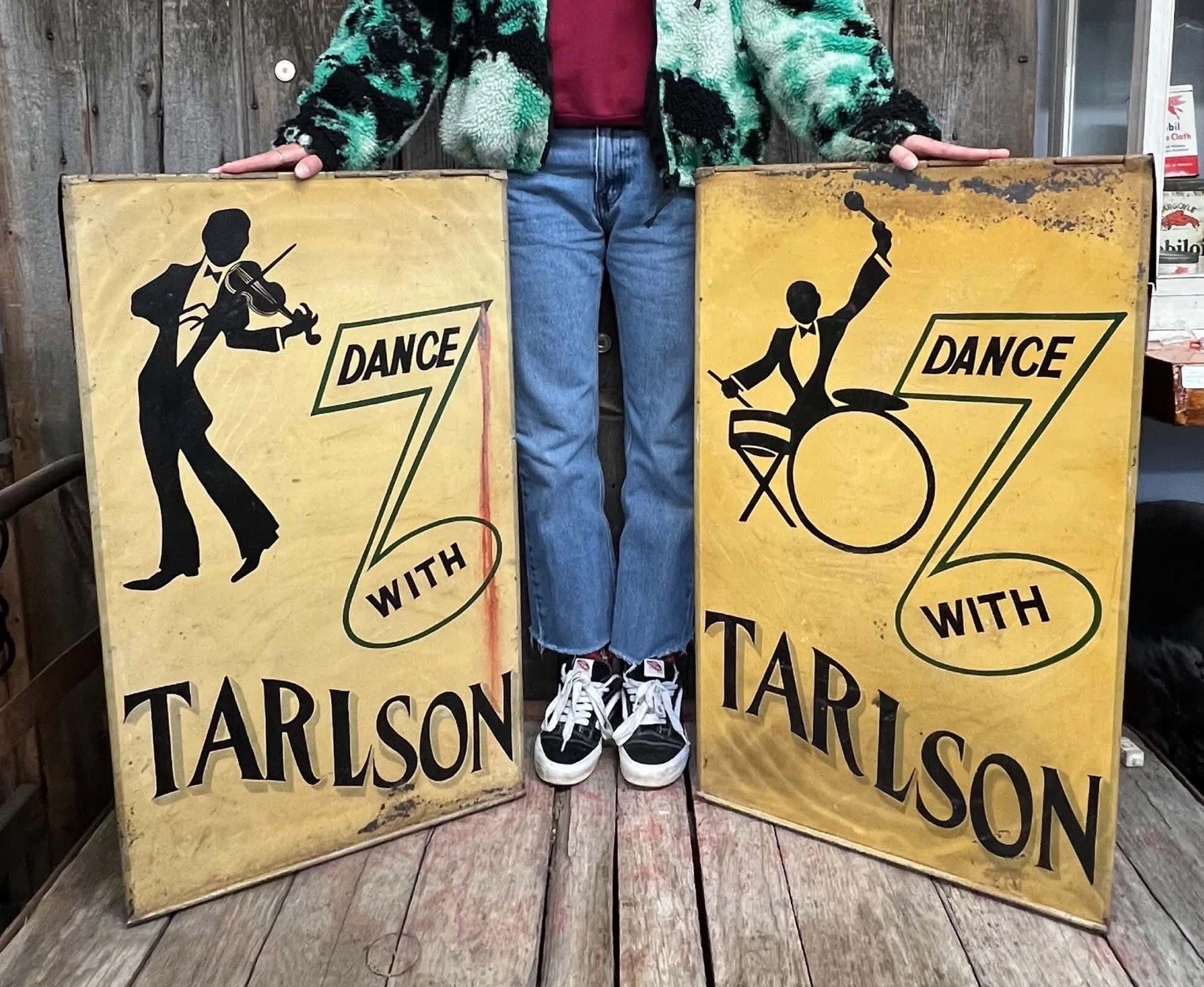 Fantastic 1930s “Tarlson” Music Hall Weirs Beach NH Self Standing Signs 1 Of 1 Fantastic 1930s “Tarlson” Music Hall Weirs Beach NH Self Standing Signs 1 Of 1