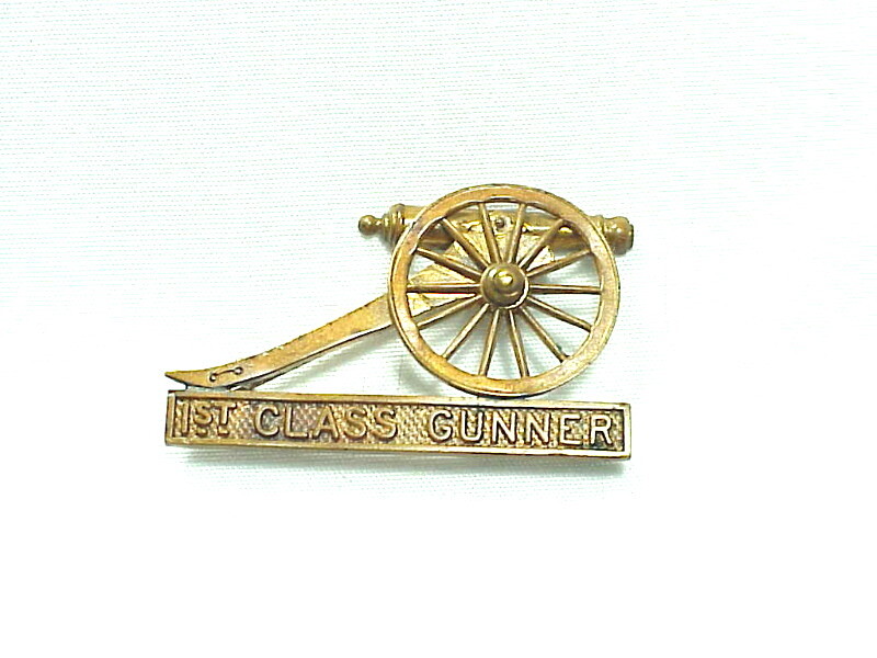 1903-1913 U.S. ARTILLERY - First Class Gunner BADGE - I.D. On Back