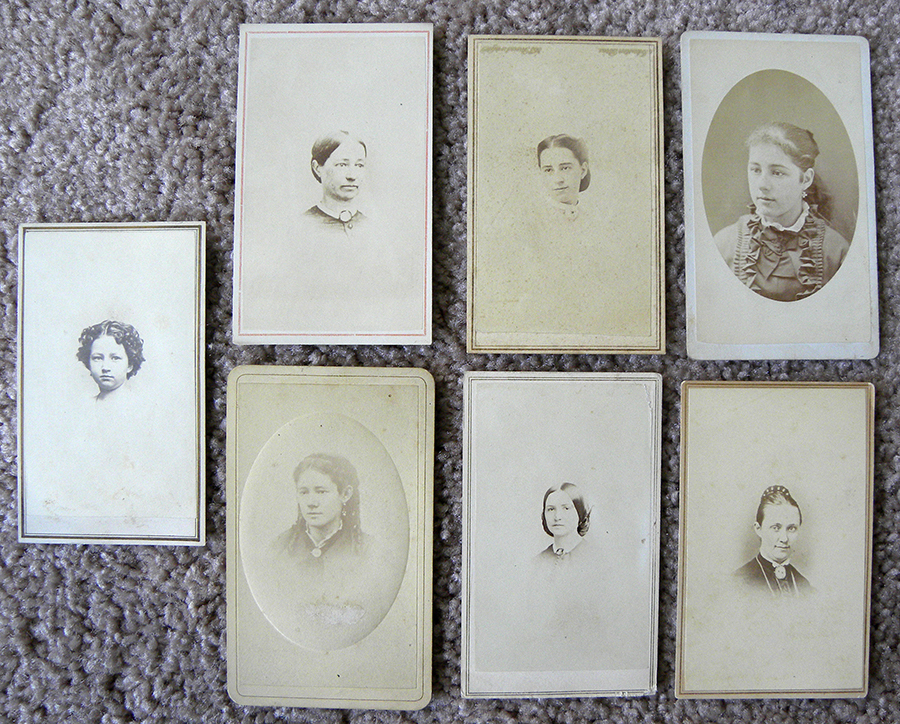 NEW YORK PHOTOGRAPHERS 1856-1870 SET OF 7 CDVS LADIES/GIRLS SOME IDED NEW YORK PHOTOGRAPHERS 1856-1870 SET OF 7 CDVS LADIES/GIRLS SOME IDED