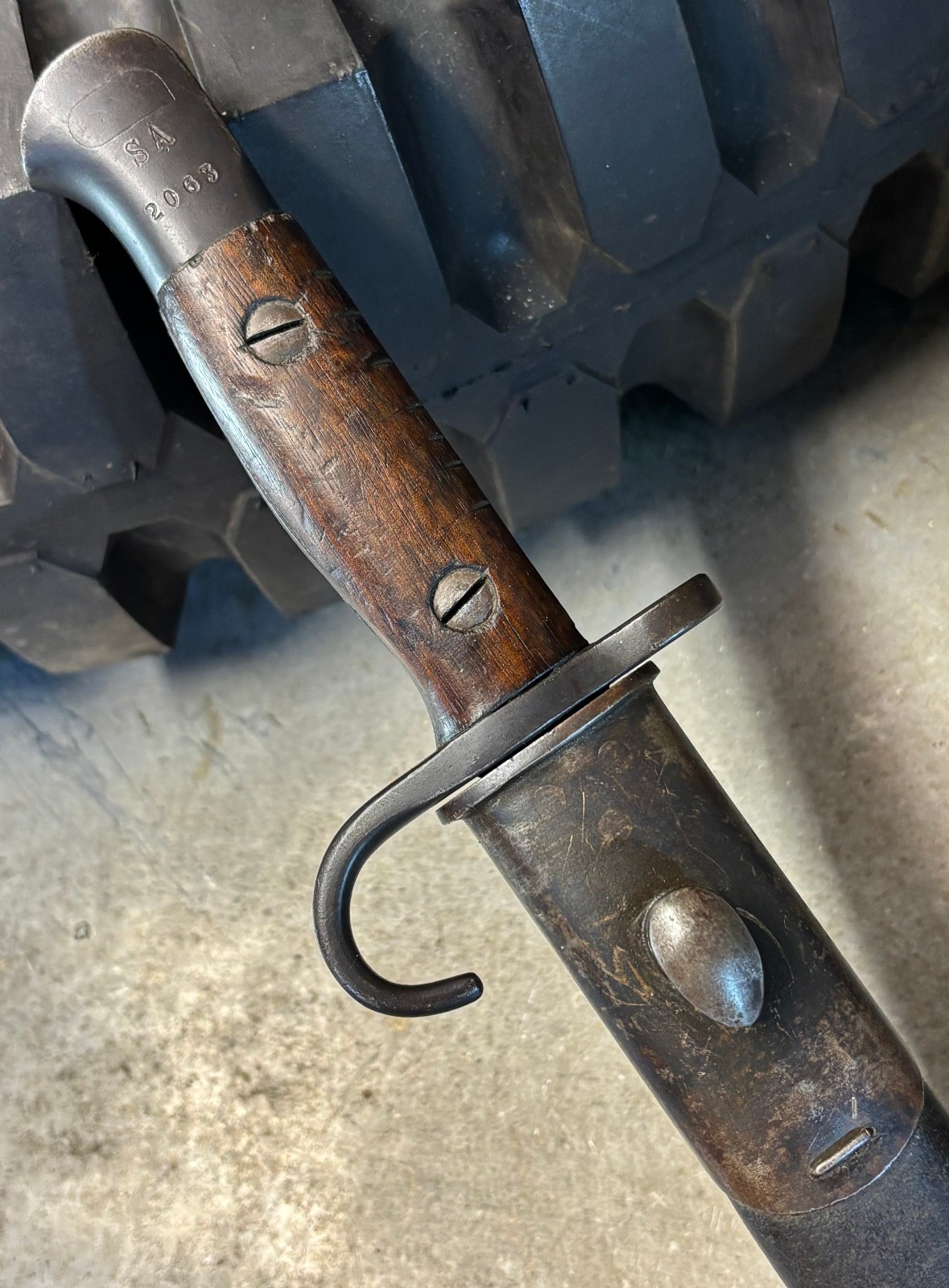WW1 British / South Australian P.1907 Sword Bayonet & Scabbard - Hooked Quillon