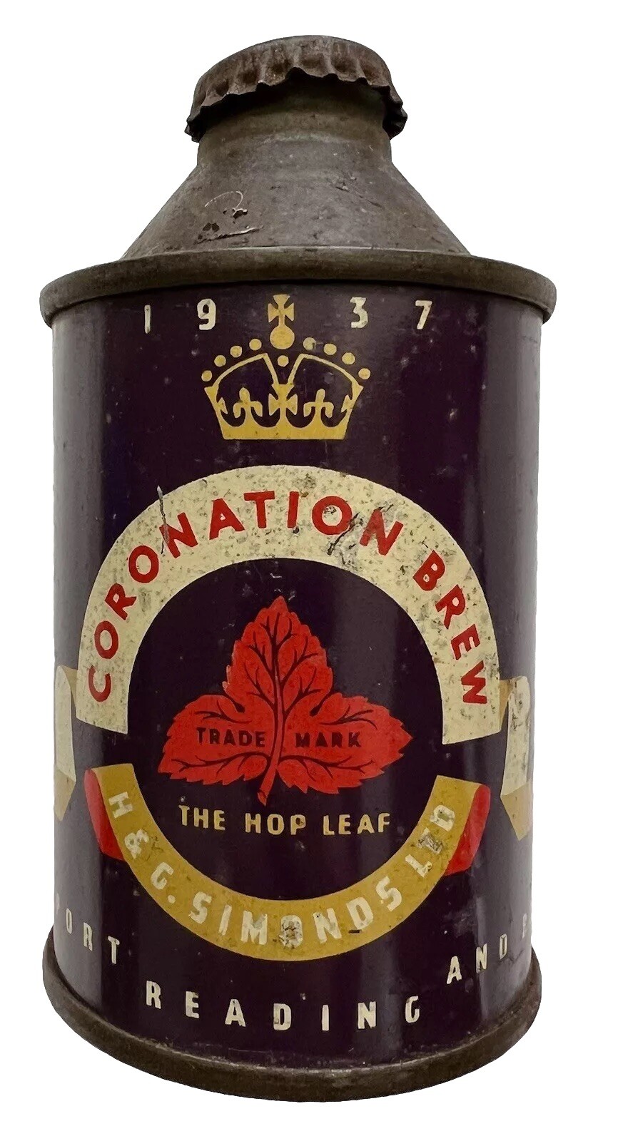 Coronation Brew Simonds LTD 1937 The RAREST CAN IN THE WORLD. Coronation Brew Simonds LTD 1937 The RAREST CAN IN THE WORLD.