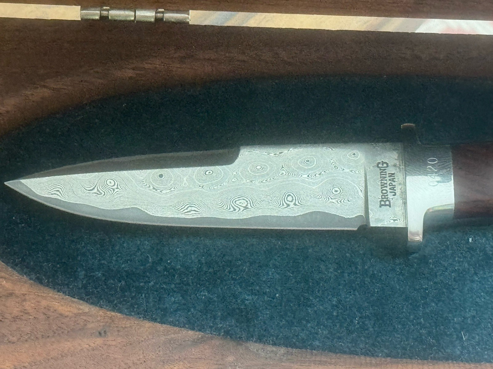 Rare Browning Damascus Blade Classic Fighter Knife 1 /1000 Made #420 Seki Japan