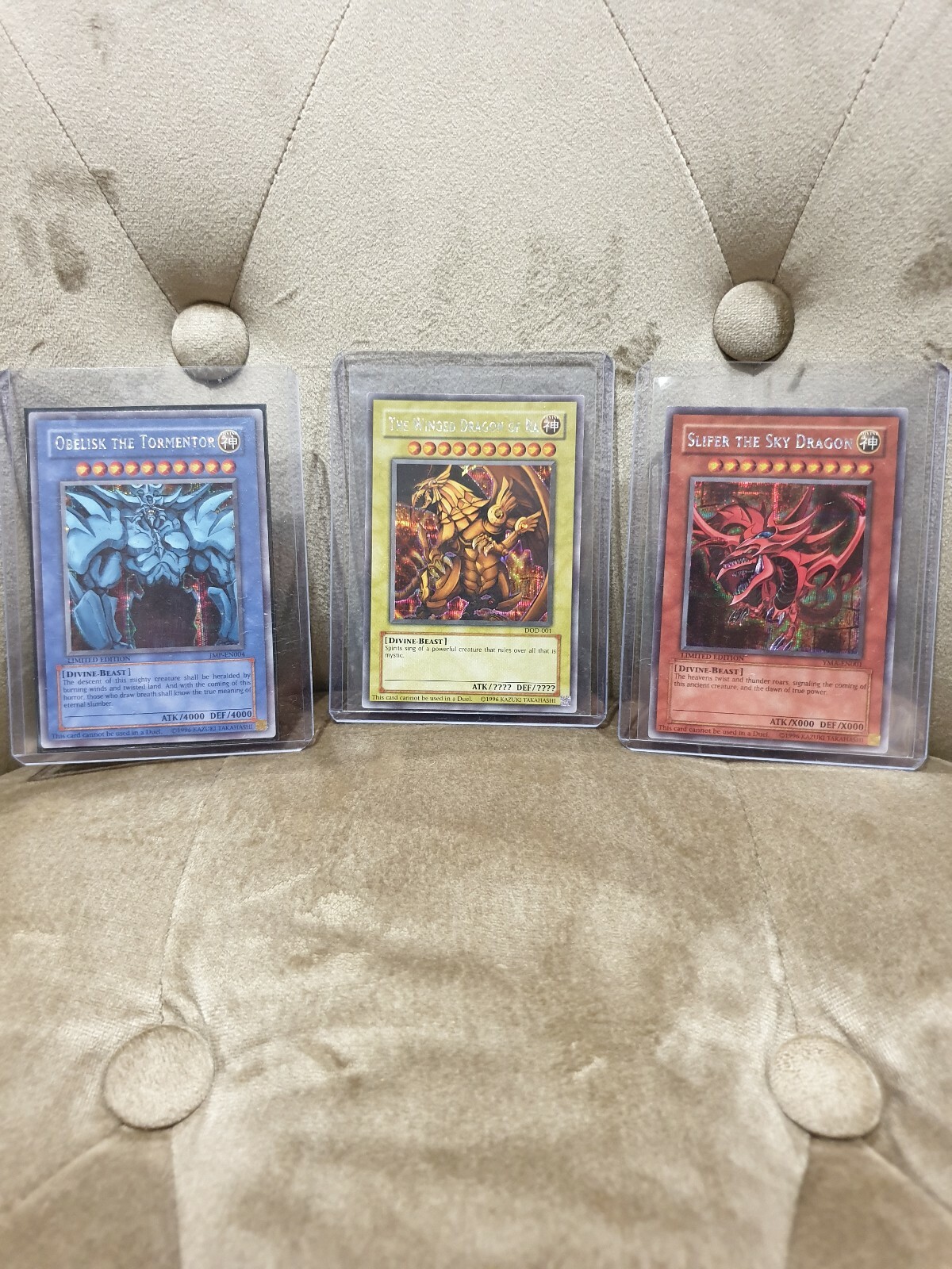 Yugioh Egyptian God Card Set DOD-001 JMP-EN004 YMA-EN001 Yugioh Egyptian God Card Set DOD-001 JMP-EN004 YMA-EN001