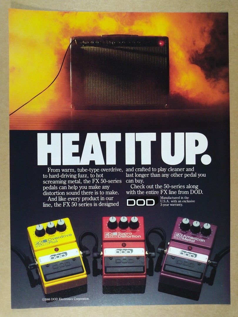 1989 DOD FX50B FX55B FX56 Pedals vintage print Ad