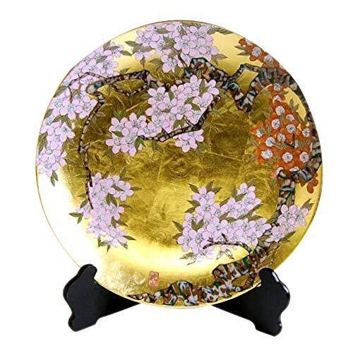 Japanese traditional crafts Arita ware picture plate 18 in 桜 with stand JP a986