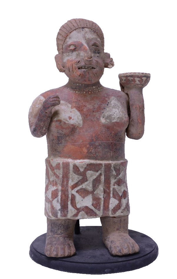 Large SET- Fine Pre-Columbian Pottery Male - Female Figures - Pair Large SET- Fine Pre-Columbian Pottery Male - Female Figures - Pair