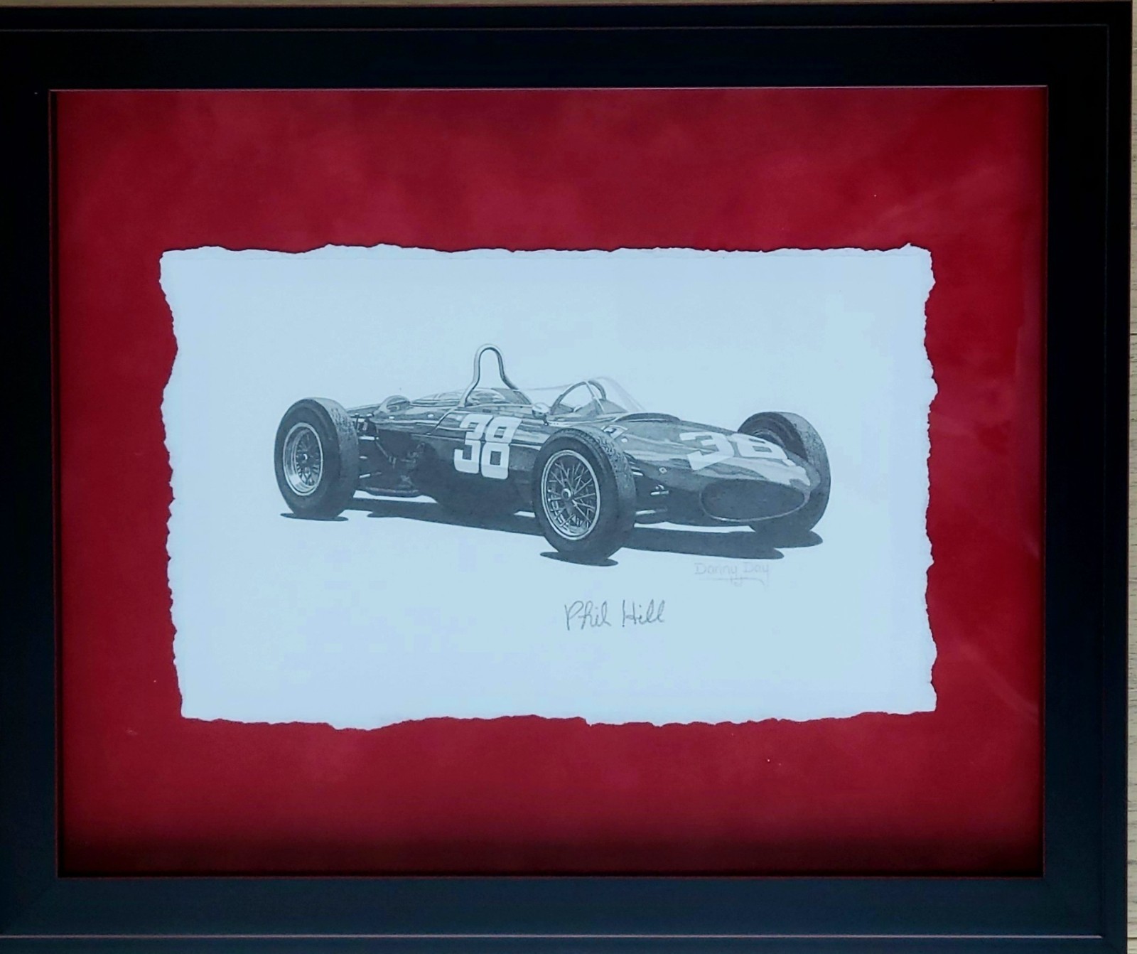 Ferrari 156 “Sharknose” Original Pencil Drawing – Danny Day – Signed by Phil Hil Ferrari 156 “Sharknose” Original Pencil Drawing – Danny Day – Signed by Phil Hil