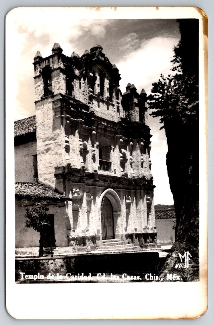 Templo de La Caridad Ciudad De Las Casas Chis Mexico RPPC Real Photo Postcard Templo de La Caridad Ciudad De Las Casas Chis Mexico RPPC Real Photo Postcard