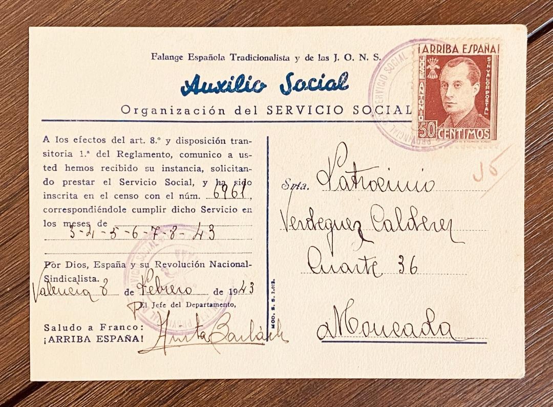 WW2 SPANISH FASCIST FRANCO FALANGE Propaganda Correspondence Card RARE WW2 SPANISH FASCIST FRANCO FALANGE Propaganda Correspondence Card RARE