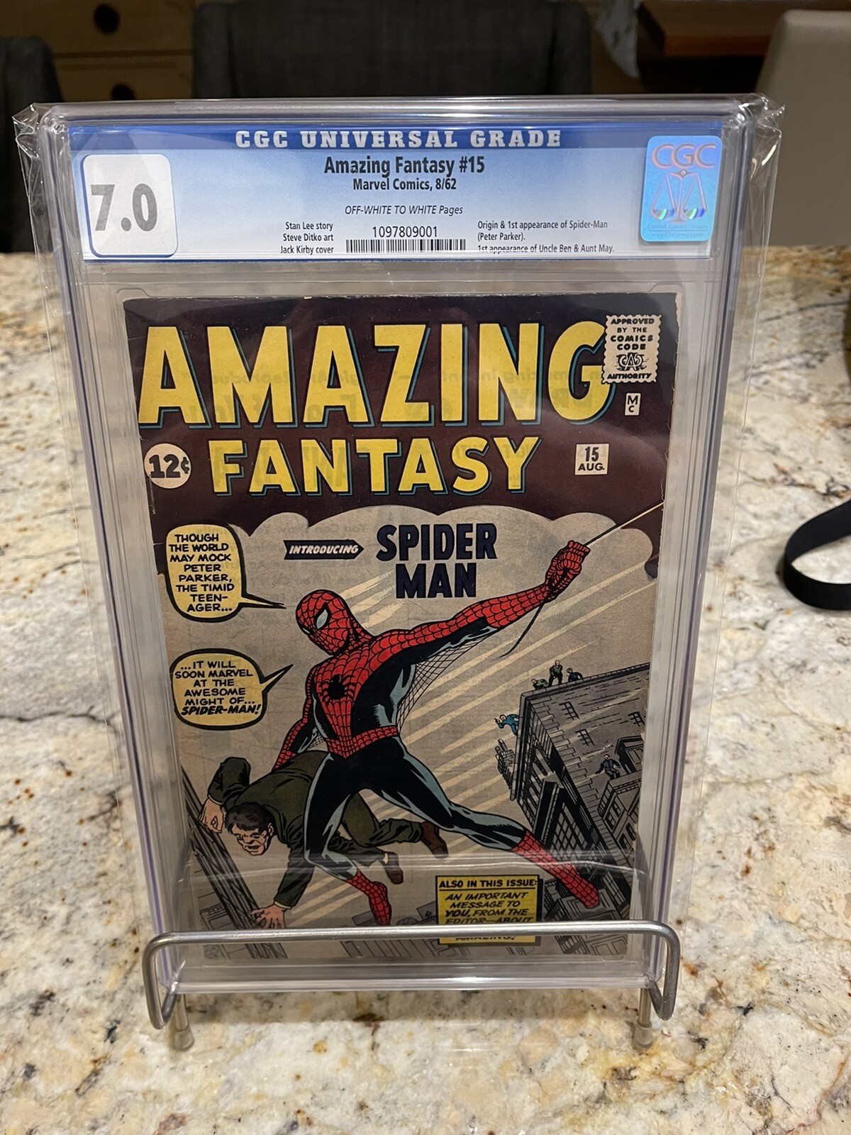 AMAZING FANTASY #15 Marvel 1962 CGC 7.0 SPIDER-MAN Origin & 1st Appearance 