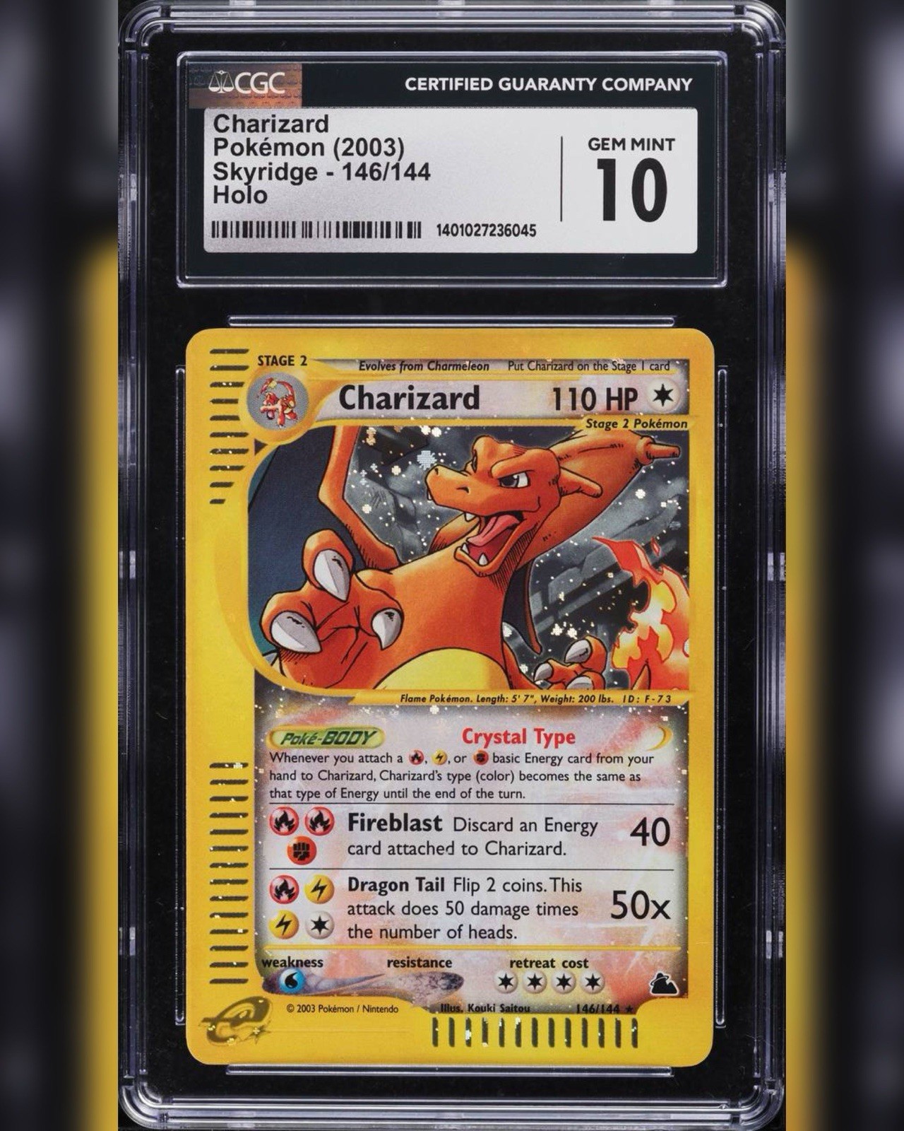 Pokemon Charizard Crystal 146/144 Holo Skyridge ENG CGC 10 Pokemon Charizard Crystal 146/144 Holo Skyridge ENG CGC 10