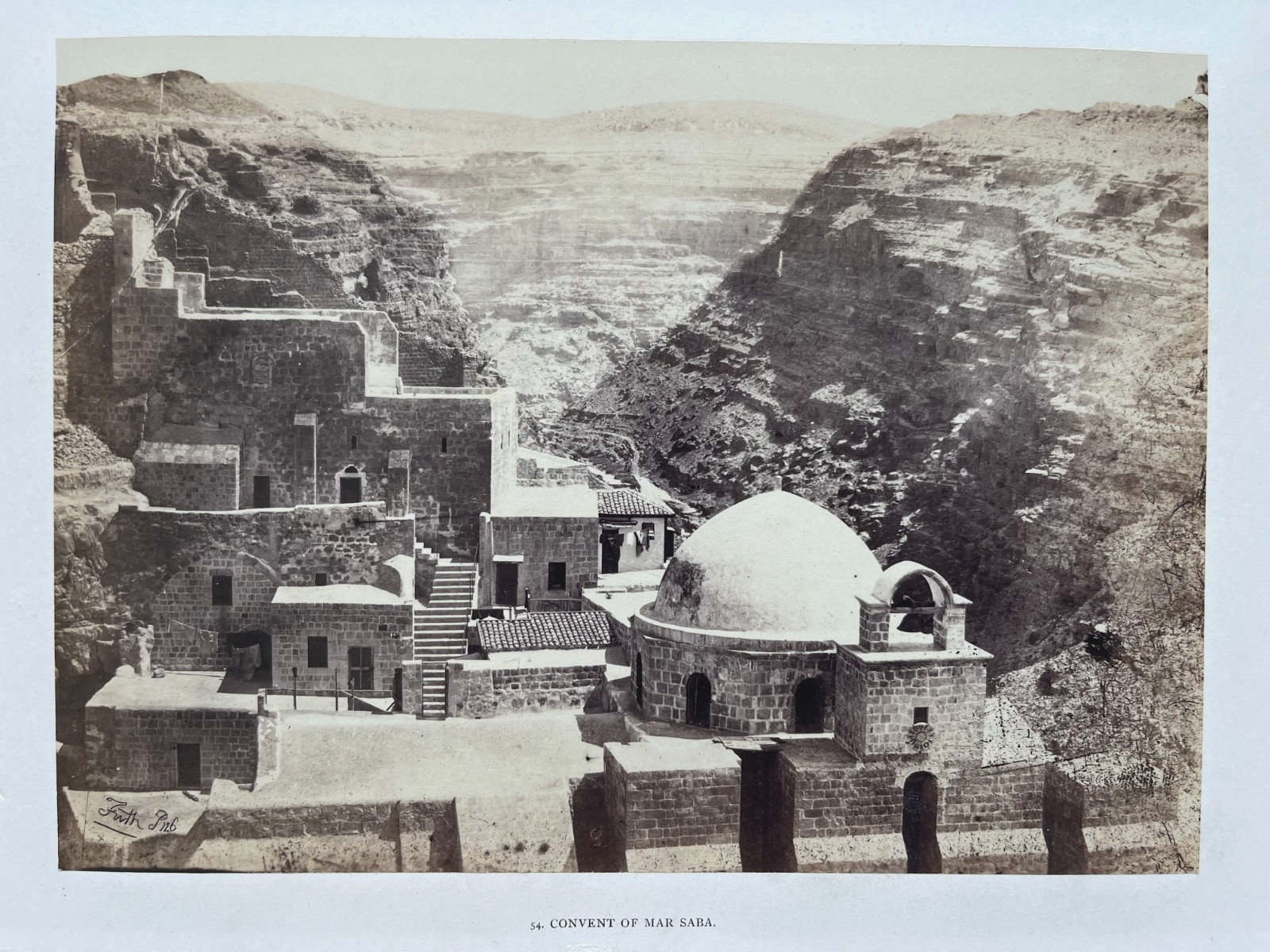 Francis Frith – Convent of Mar Saba, Judean Desert, 1857 | Signed Albumen Print