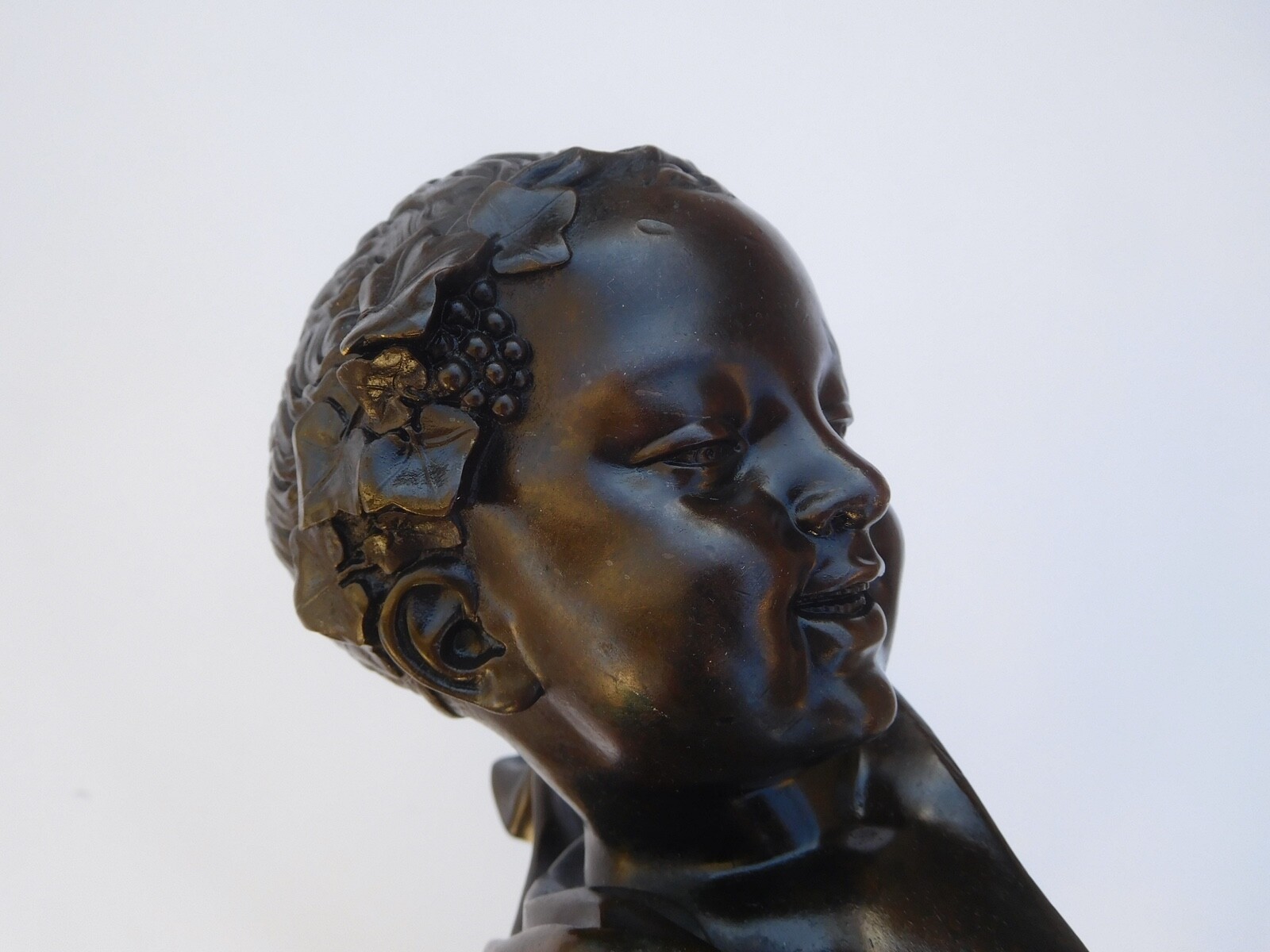 18TH CENTURY BRONZE ARCHITECTURAL GROUP CHILD BACCHUS CHERUB PUTTI SCULPTURE 18TH CENTURY BRONZE ARCHITECTURAL GROUP CHILD BACCHUS CHERUB PUTTI SCULPTURE
