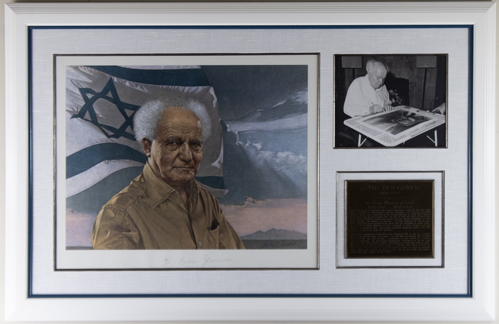 DAVID BEN-GURION (ISRAEL) - PRINTED ART SIGNED IN PENCIL