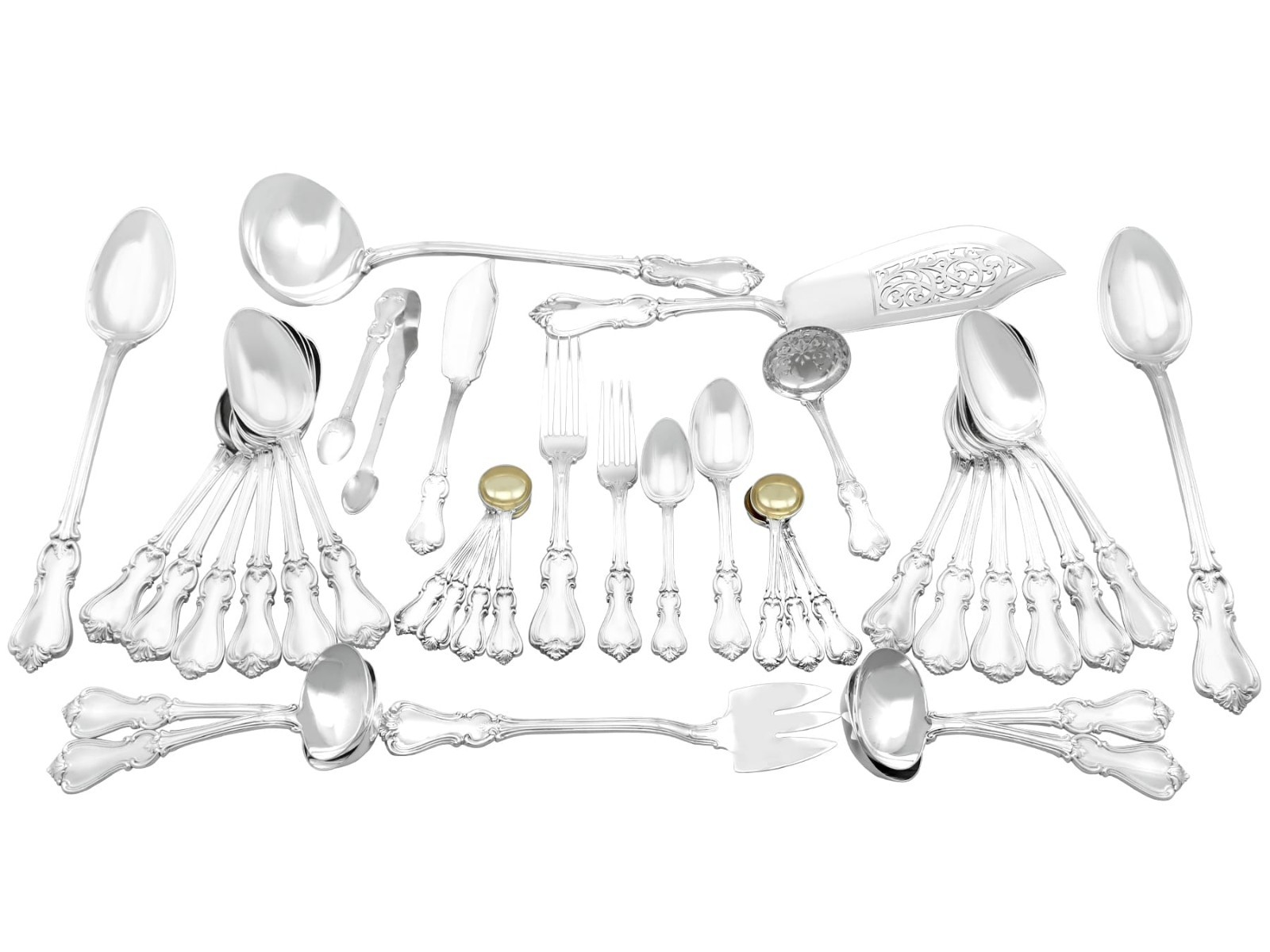 Victorian Sterling Silver Canteen of Cutlery for Twenty-Four Persons 1840-1855 Victorian Sterling Silver Canteen of Cutlery for Twenty-Four Persons 1840-1855