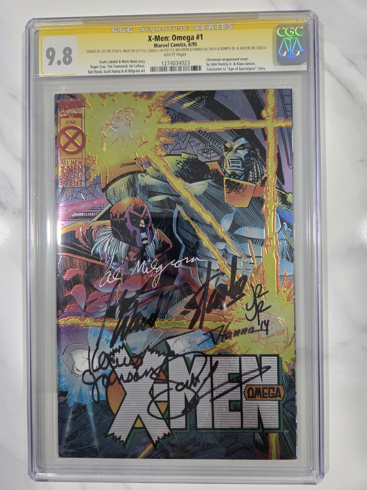 2 books 7x-signed X-Men Omega #1 & 3x-signed X-Men #1 SS CGC 9.8 Stan Lee HTF