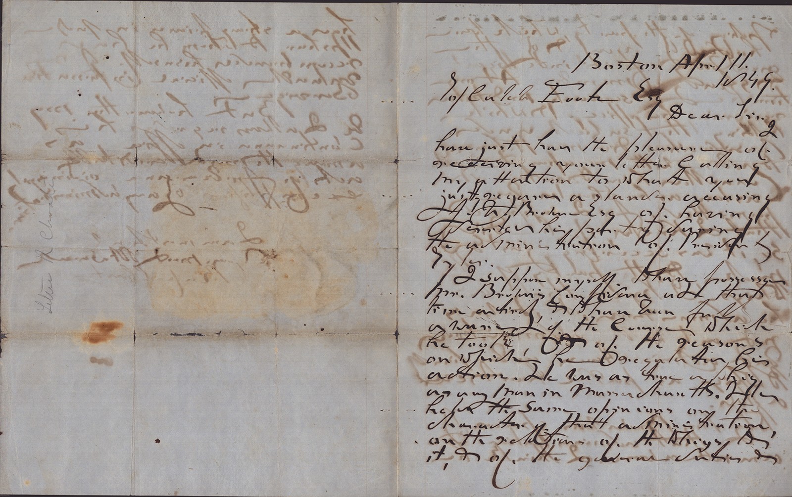 RUFUS CHOATE - AUTOGRAPH LETTER SIGNED 04/11/1849