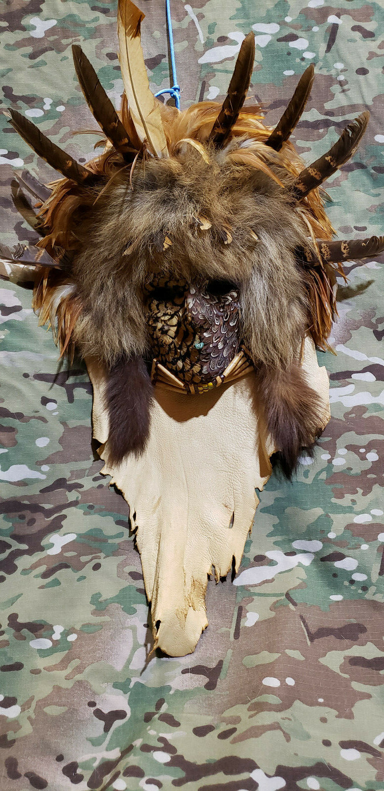 Native American Ceremonial Spirit Warrior War Battle Mask Lakota Oglala Souix