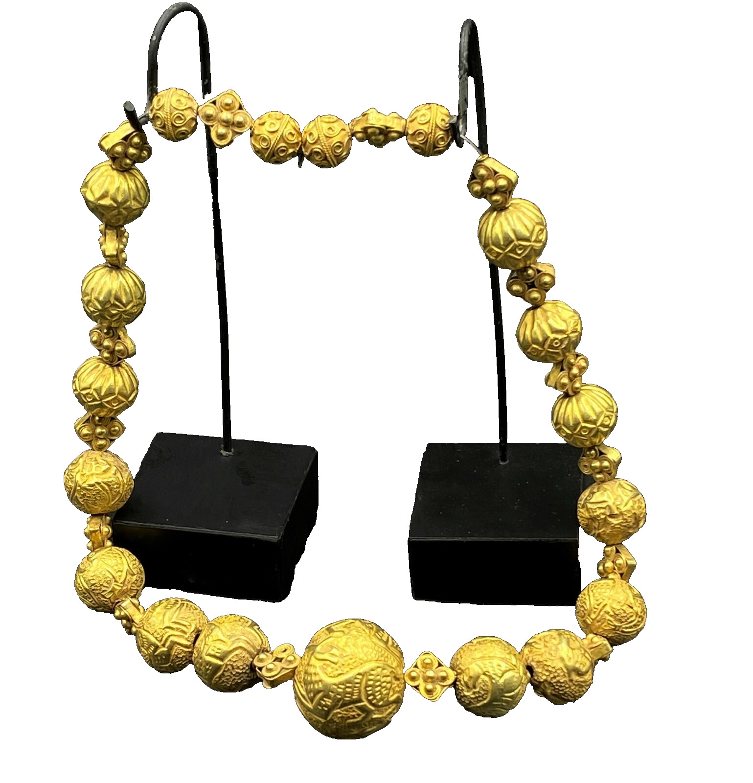 Antique Old Gold Jewelry Beads Necklace Ancient Historic Sasanian Empire Era Antique Old Gold Jewelry Beads Necklace Ancient Historic Sasanian Empire Era
