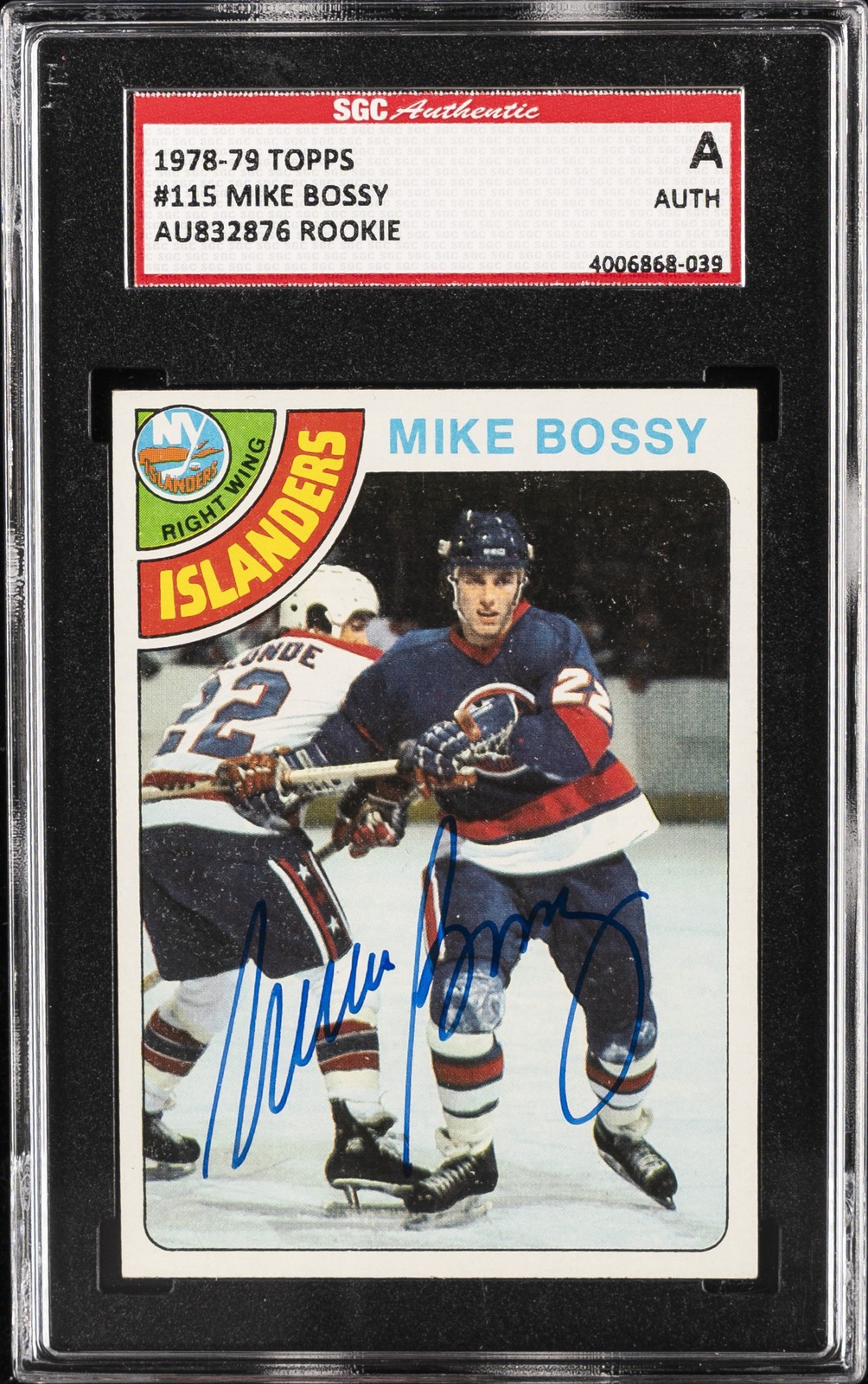 1978-79 TOPPS ROOKIE #115 MIKE BOSSY SGC A 1978-79 TOPPS ROOKIE #115 MIKE BOSSY SGC A
