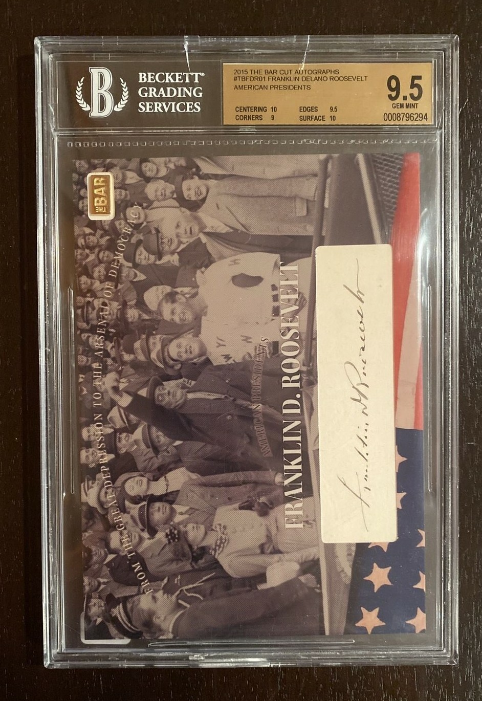 THE BAR PRESIDENT FRANKLIN ROOSEVELT AUTO PSA/DNA 1.5 GRAM 14K GOLD BAR BGS 9.5 THE BAR PRESIDENT FRANKLIN ROOSEVELT AUTO PSA/DNA 1.5 GRAM 14K GOLD BAR BGS 9.5