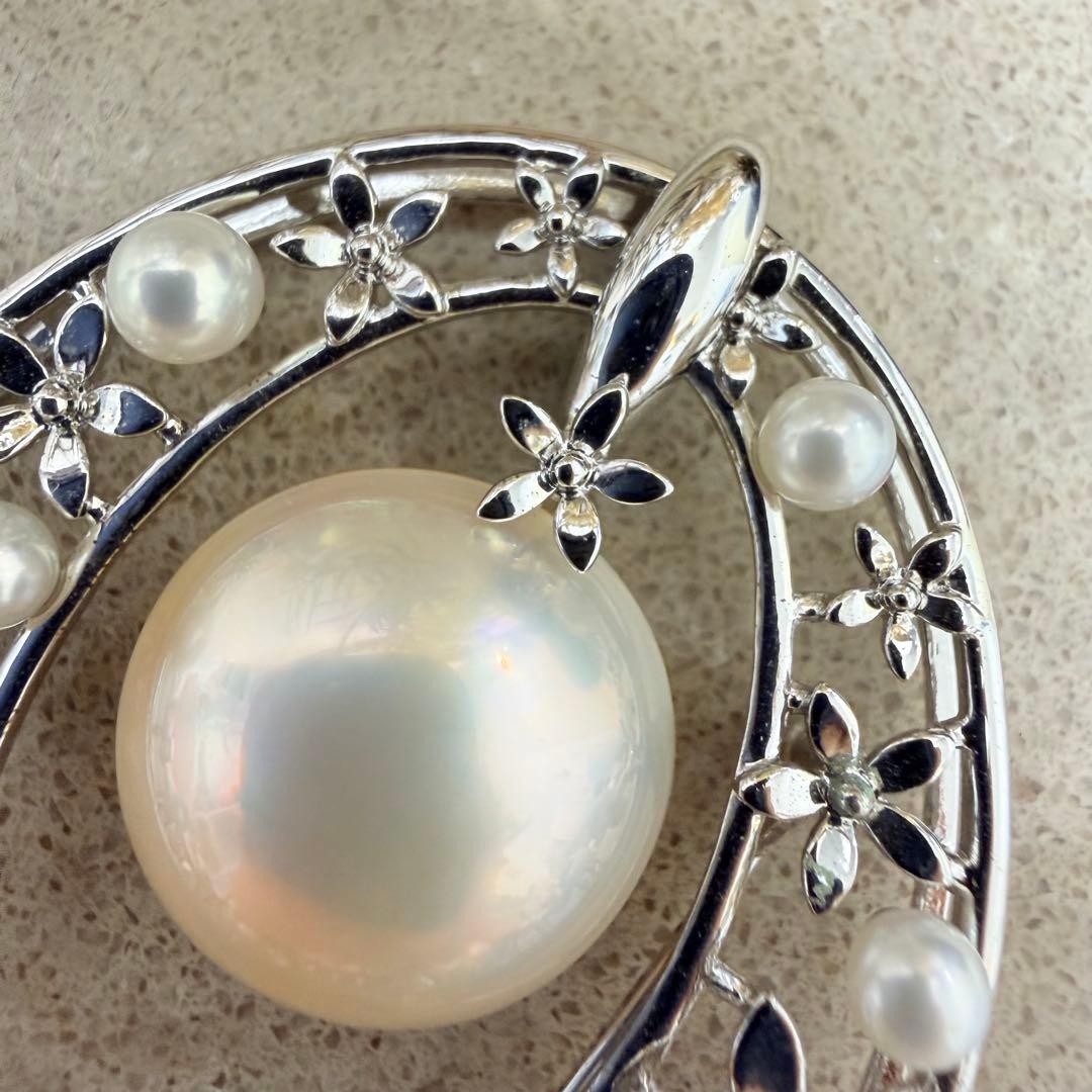 Tasaki 925 Pearl Mabe Pendant Brooch Silver 12.4g Used Tasaki 925 Pearl Mabe Pendant Brooch Silver 12.4g Used