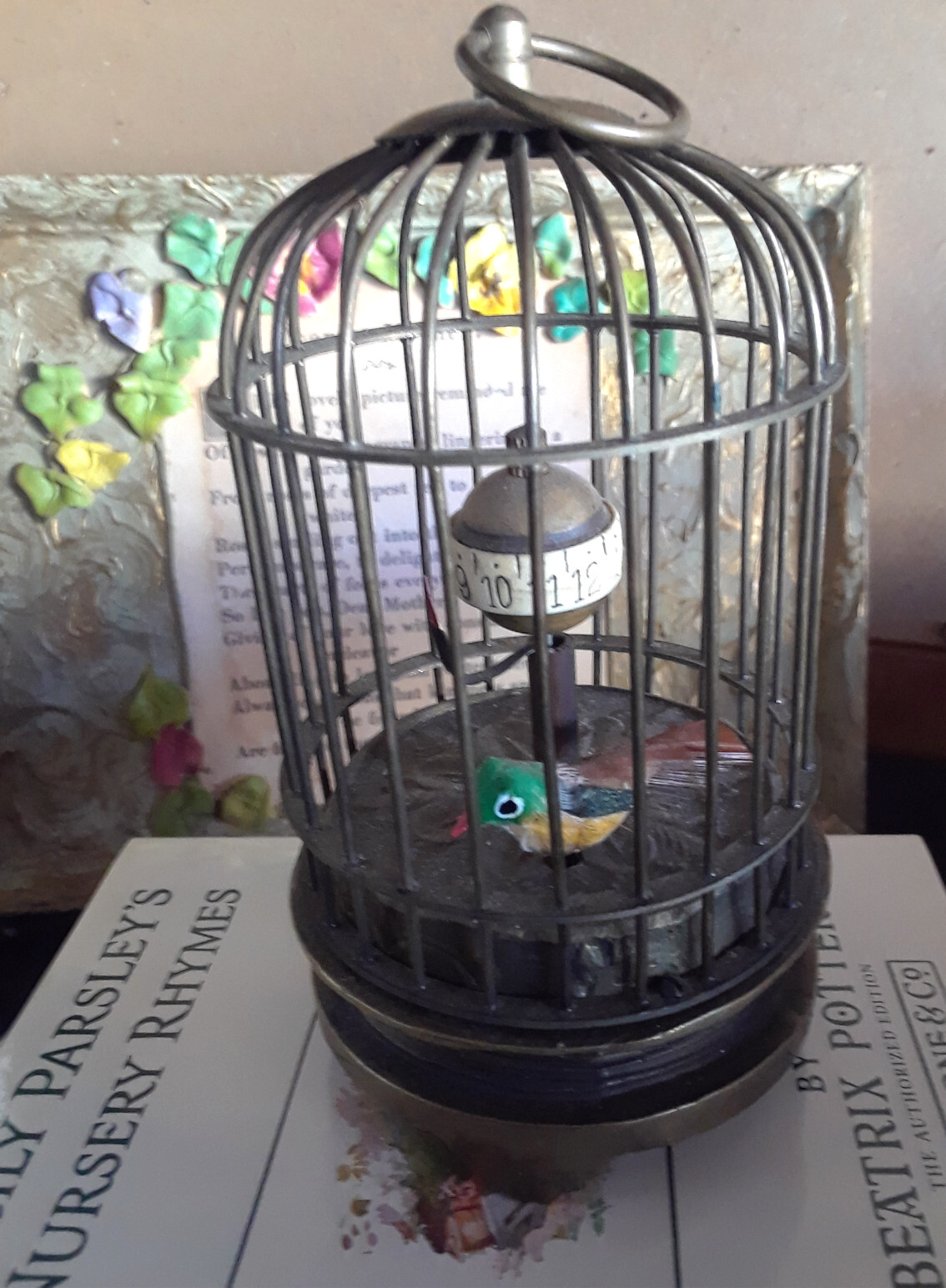 RARE ANTQ 1889 J KAISER (G.M.B.H) GERMAN ORBITAL AUTOMATON 🎵 BIRD CAGE CLOCK 🎵 RARE ANTQ 1889 J KAISER (G.M.B.H) GERMAN ORBITAL AUTOMATON 🎵 BIRD CAGE CLOCK 🎵