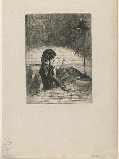 Photo:Deborah Delano Haden Reading by Lamplight 1859 Whistler Print Photo:Deborah Delano Haden Reading by Lamplight 1859 Whistler Print