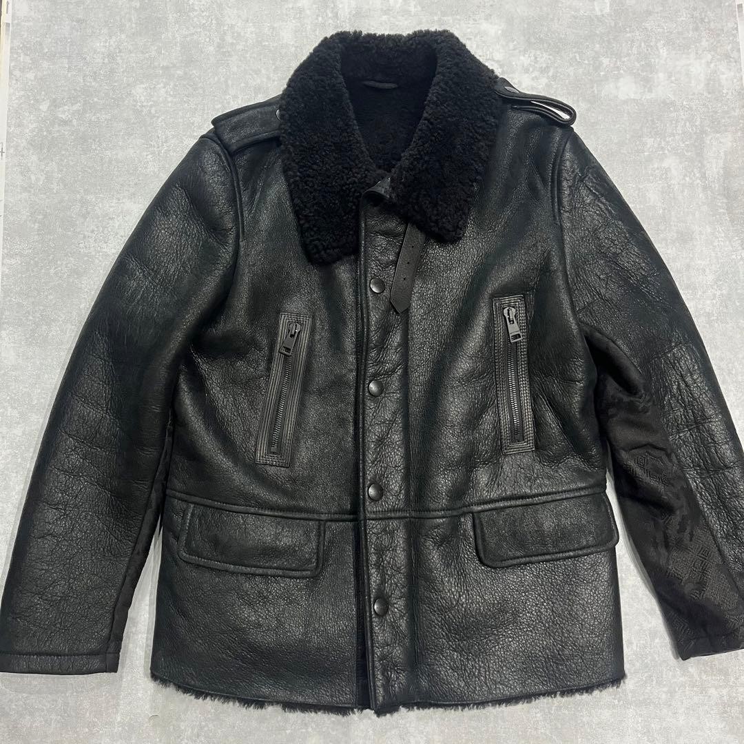 Etro Etro Shearling Jacket Black Paisley Switching Women Rare Luxury Designer Mo
