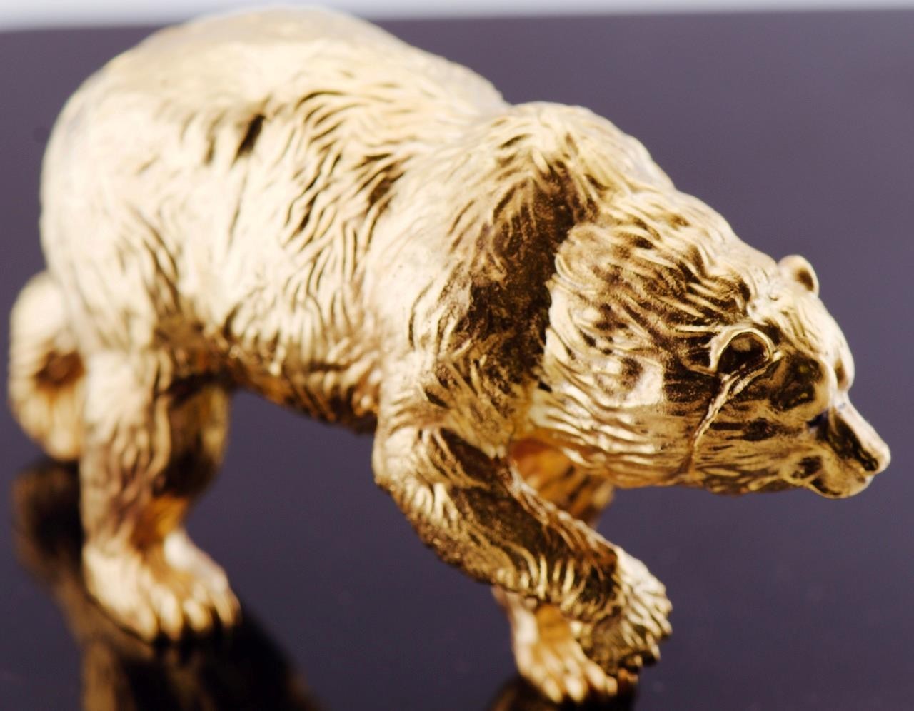 Antique  Faberge Vermeil Bear Figurine – 18k Gold Plated Solid Silver c1880's