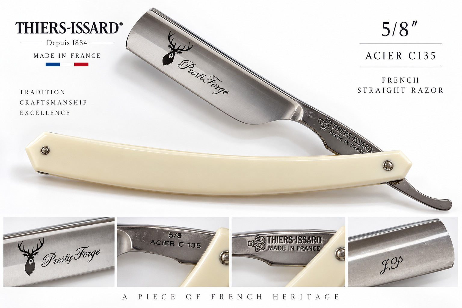 Thiers-Issard 5/8 C135 Straight Razor Prestige Forge Made in France Thiers-Issard 5/8 C135 Straight Razor Prestige Forge Made in France